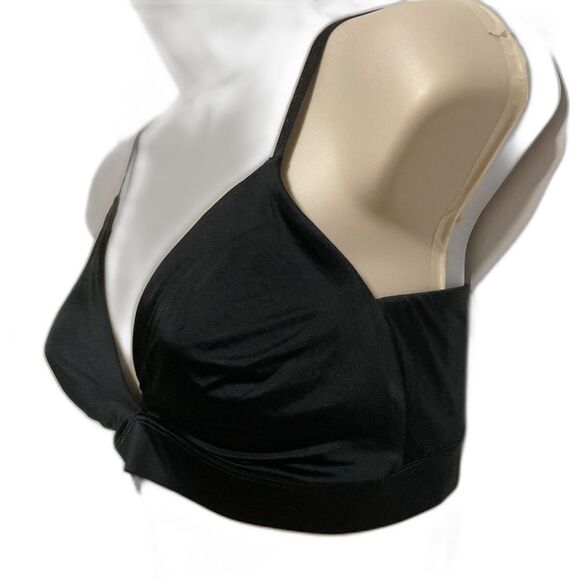 GAP Bralette Black Satin Triangle New Cashmere Womens Large - Picture 2 of 13